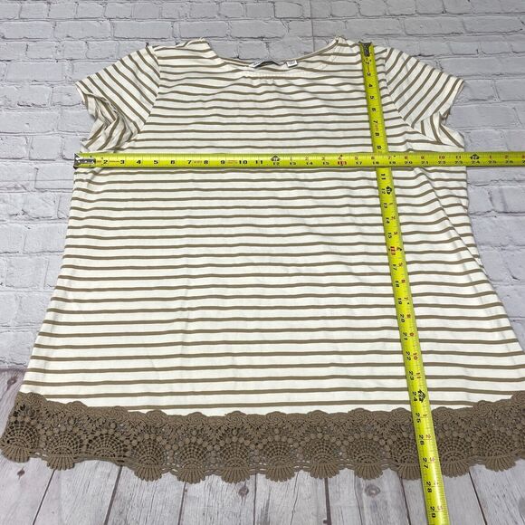 Isaac Mizrahi Live Women Short Sleeve Blouse Top Shirt Size XL X-Large M276 -6 - Picture 2 of 13